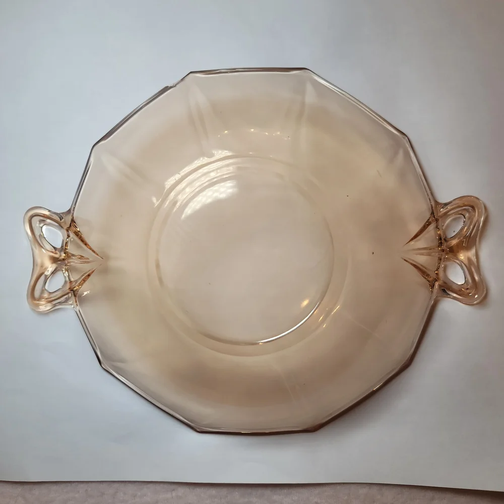 0824. Elegant 💜Amber Depression Glass w/ Handles ~ Serving Dish 💖Nice ~ 1 chip